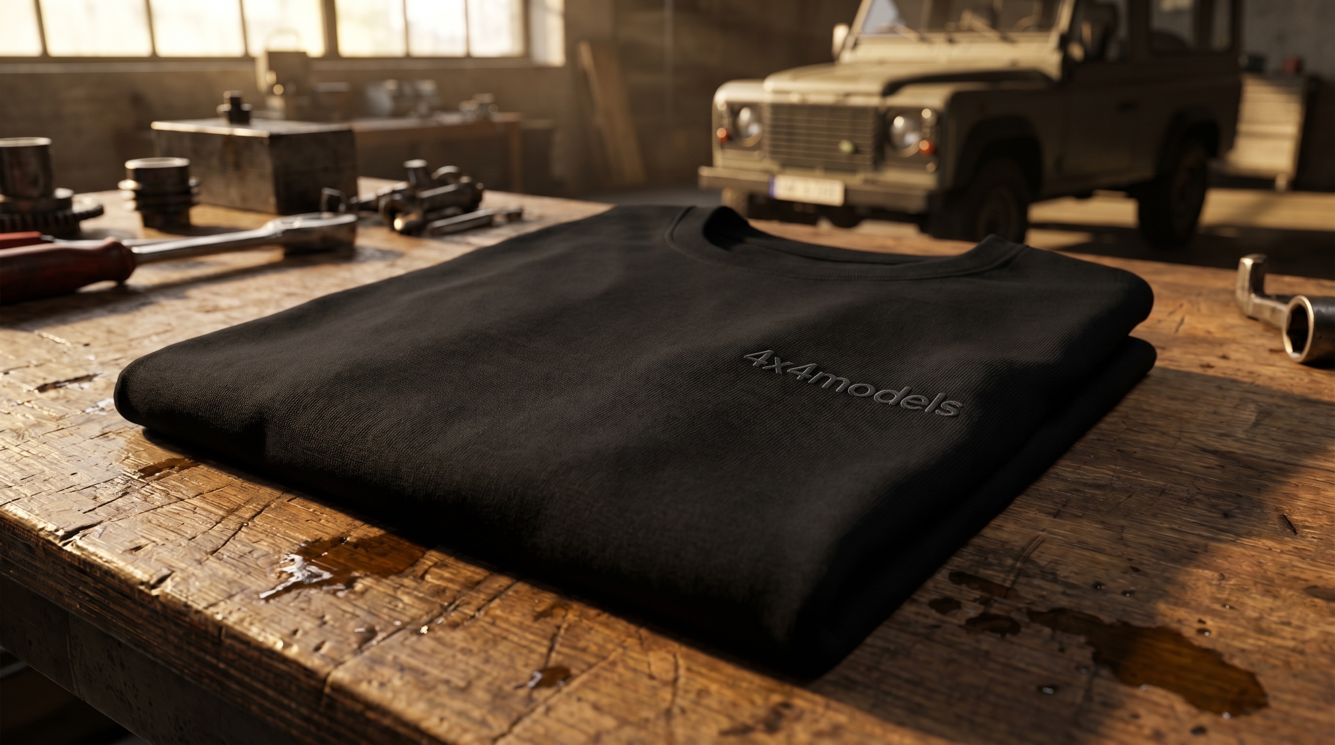 4x4models T-shirt — Heavyweight cotton, black